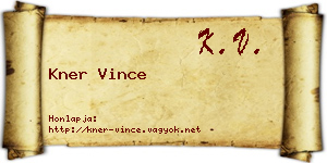 Kner Vince névjegykártya