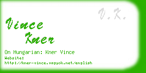 vince kner business card